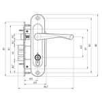 Замок врезной Зенит, ЗВ7-60.1-02, БП-00009844, ручка в комплект, цилиндровый, хром