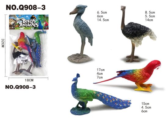 Фигурки "Животные птицы"в пакете 4шт