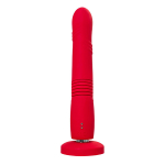 Красный фрикционный вибратор 25,9см со съемной присоской и управлением через приложение Lovense Gravity Thrusting Vibrating Dildo Red LE-26