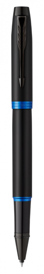 Ручка-роллер Parker IM Vibrant Rings Flame Blue, стержень:Fblk, в подарочной упаковке.