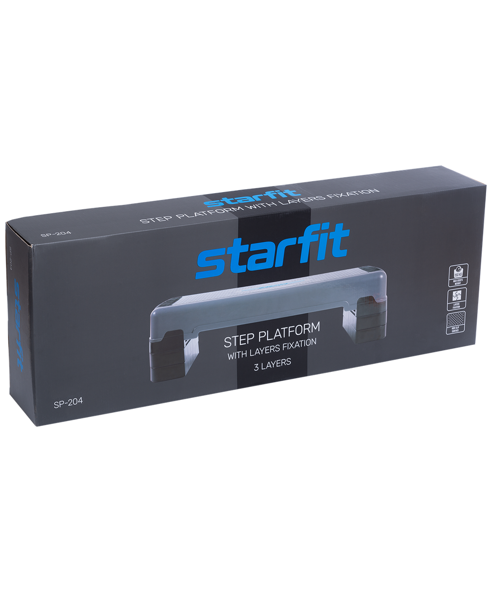 Степ-платформа фиксирующаяся SP-204 90х32х25 см, 3-уровневая