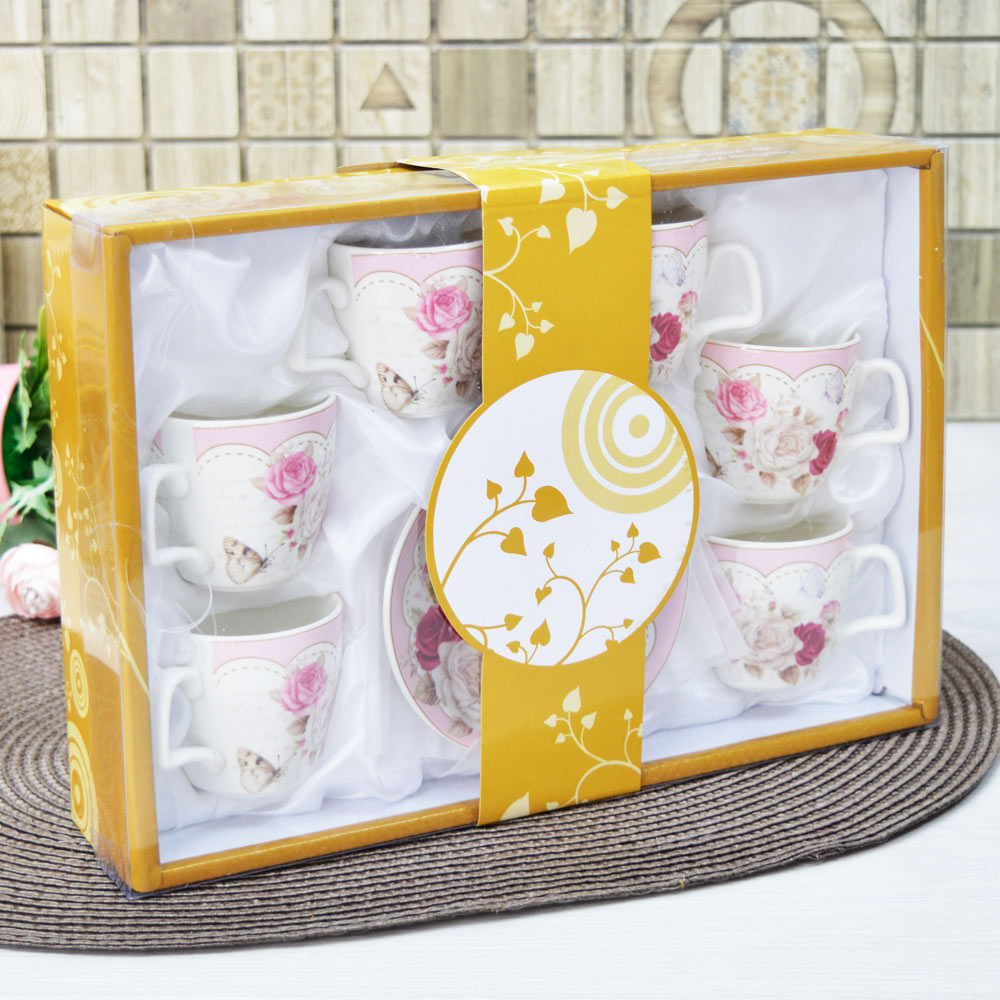 Кофейный набор 12 предметов 100мл "Роуз" (форма квадратная)