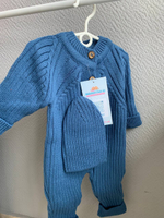 Комбинезон вязаный "Лапша" 2 предмета (Комбинезон + шапка)