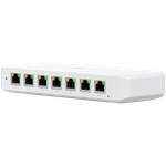 Ubiquiti USW-Ultra-210W-EU compact, Layer 2, 8-port GbE PoE switch with versatile mounting options, 7x GbE PoE+ output ports, GbE port with optional PoE++ input, 202W PoE availability with the included AC power adapter