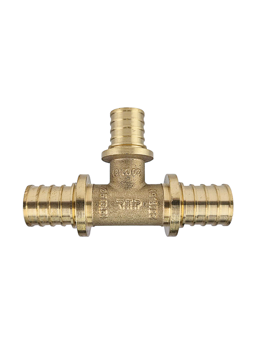 Тройник переходной аксиальный, латунь,25х20х25, желтый, RTP (50/10)