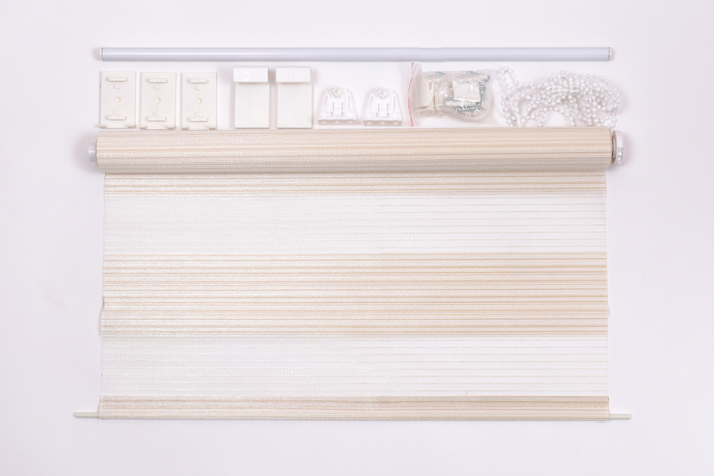 Рулонная штора зебра, белый