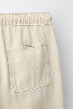 ZARA БРЮКИ СВОБОДНОГО КРОЯ С КАРМАНАМИ, ЭКРЮ