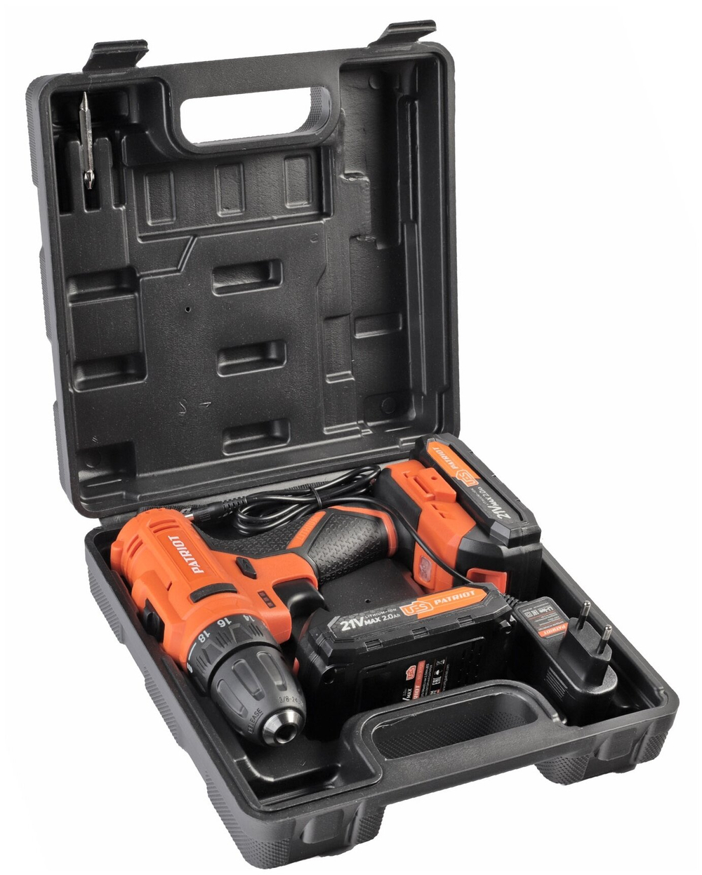 Дрель-шуруповерт акк.PATRIOT BR 189UES, две АКБ Li-Ion 18В, 2,0 Ач, 29Нм, кейс (180301549)