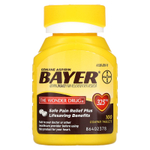 Bayer, Натуральный аспирин, 325 мг, 100 таблеток, покрытых оболочкой