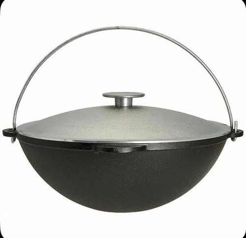 Казан чугунный 32 л с алюминиевой крышкой ТМ Гардарика