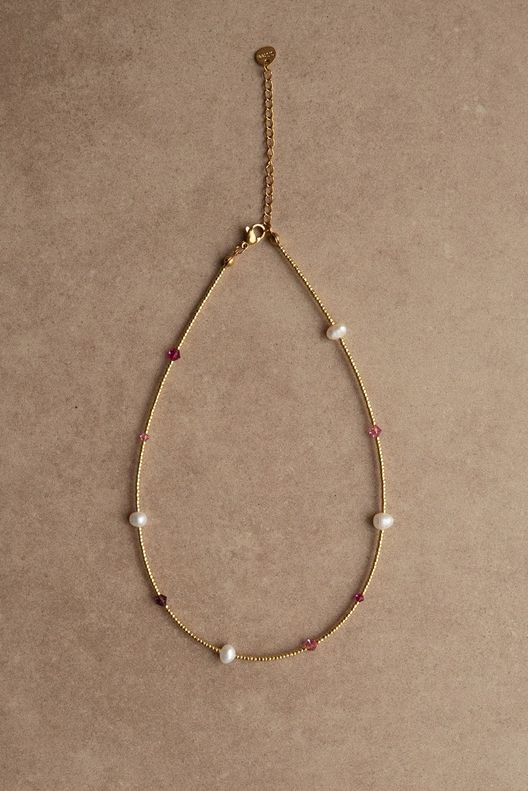 Колье из золотого бисера с кристаллами / Для меня / POUR MOI