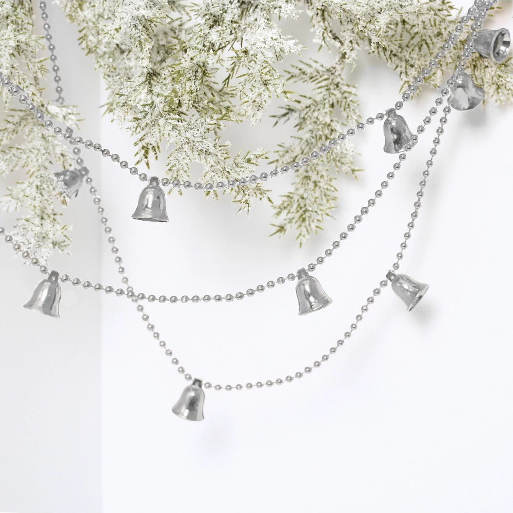 Бусы на ёлку 1,5м «Колокольчики» 2см, Серебро