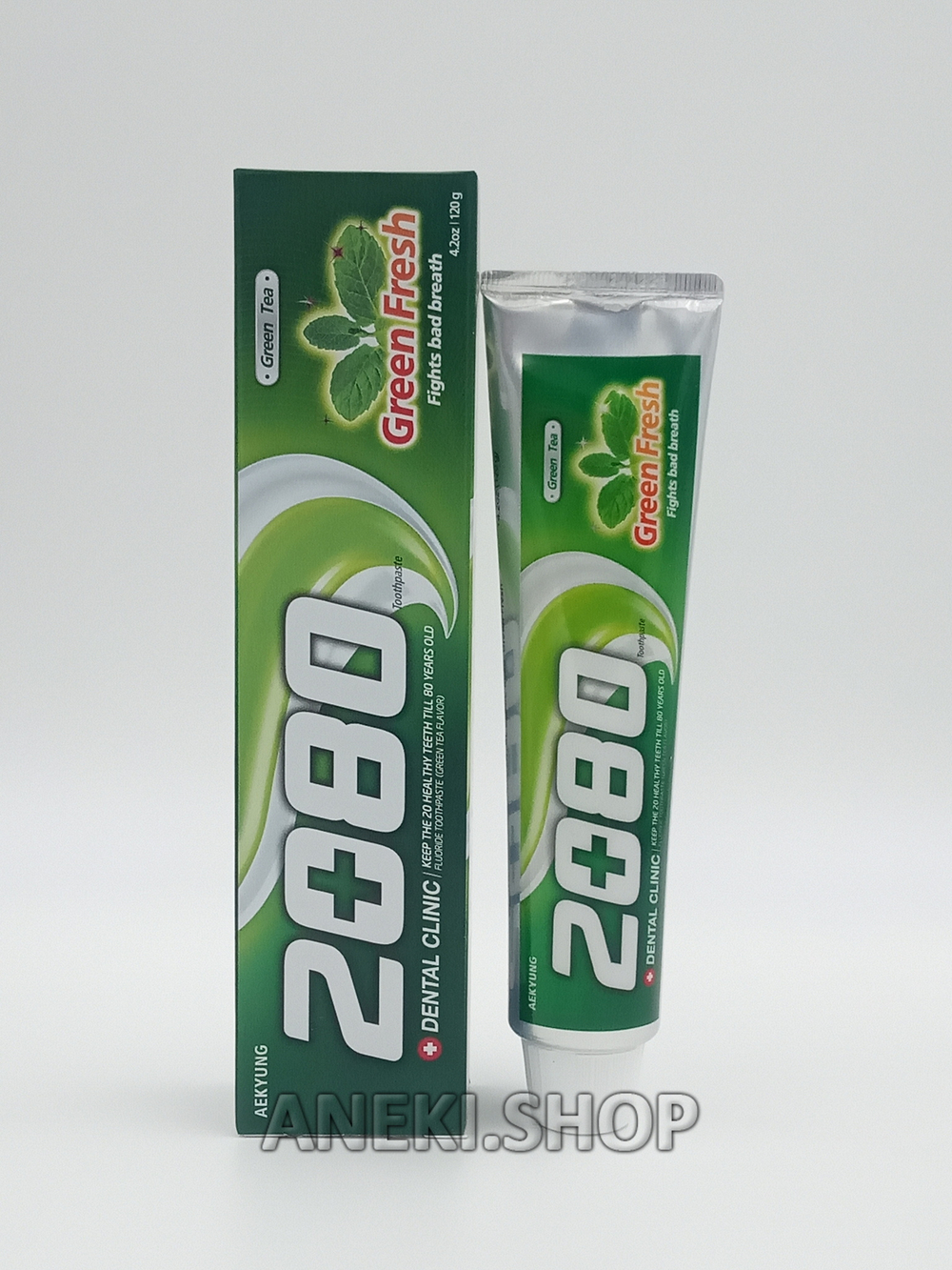 Зубная паста со с вкусом зеленого чая и мяты 120 г Kerasys Dental Clinic 2080 Green Fresh Toothpaste