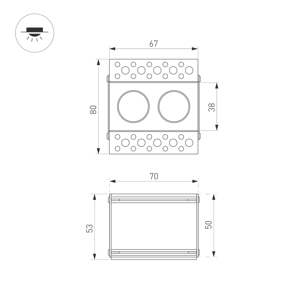 Светильник MS-ORIENT-BUILT-TRIMLESS-TC-S38x67-5W Day4000 (WH-BK, 30 deg, 230V) (Arlight, IP20 Металл, 5 лет) 032228