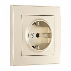 Розетка с заземлением и со шторкой Arte Milano SET06-1 SET06-1-40-1 shampan