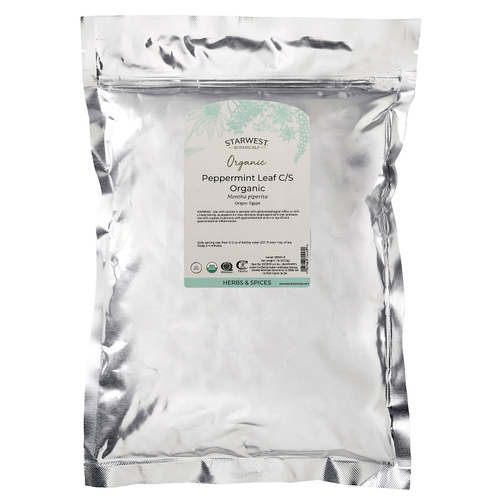 Starwest Botanicals, органические листья перечной мяты, нарезанные и просеянные, 453,6 г (1 фунт)