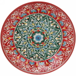 Ляган плоский 42см Qora galam Риштанская Керамика