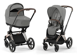 Коляска Cybex Priam IV Rosegold complete и автокресло Cloud G i-Size Moon Black Plus 3 в 1 Mirage Grey