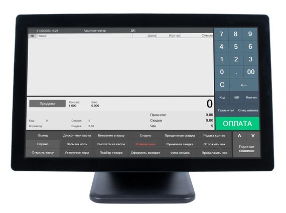 Сенсорный монитор POScenter MEGA (21.5&quot;, P-CAP, 16:9, 1920*1080, HDMI, VGA, без DVI, USB, Audio out, 3м кабели) БЕЗ СТЕНДА