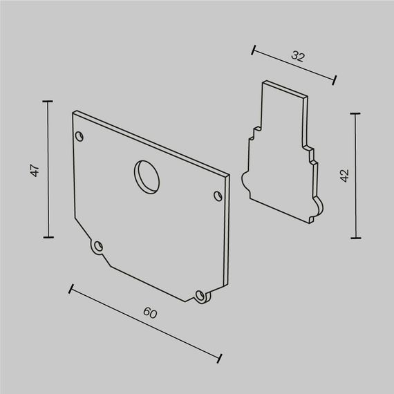 Заглушка Maytoni Technical Exility (2шт) TRA034EC-SCH-42B