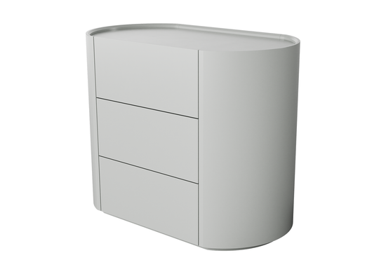 Комод Lagom 3 ящика ширина 90 см (светло-серый)