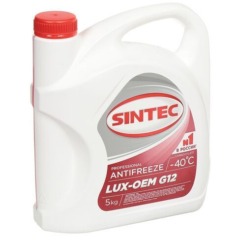 Антифриз Sintec, Lux, G12, 5 кг, красн, 614500