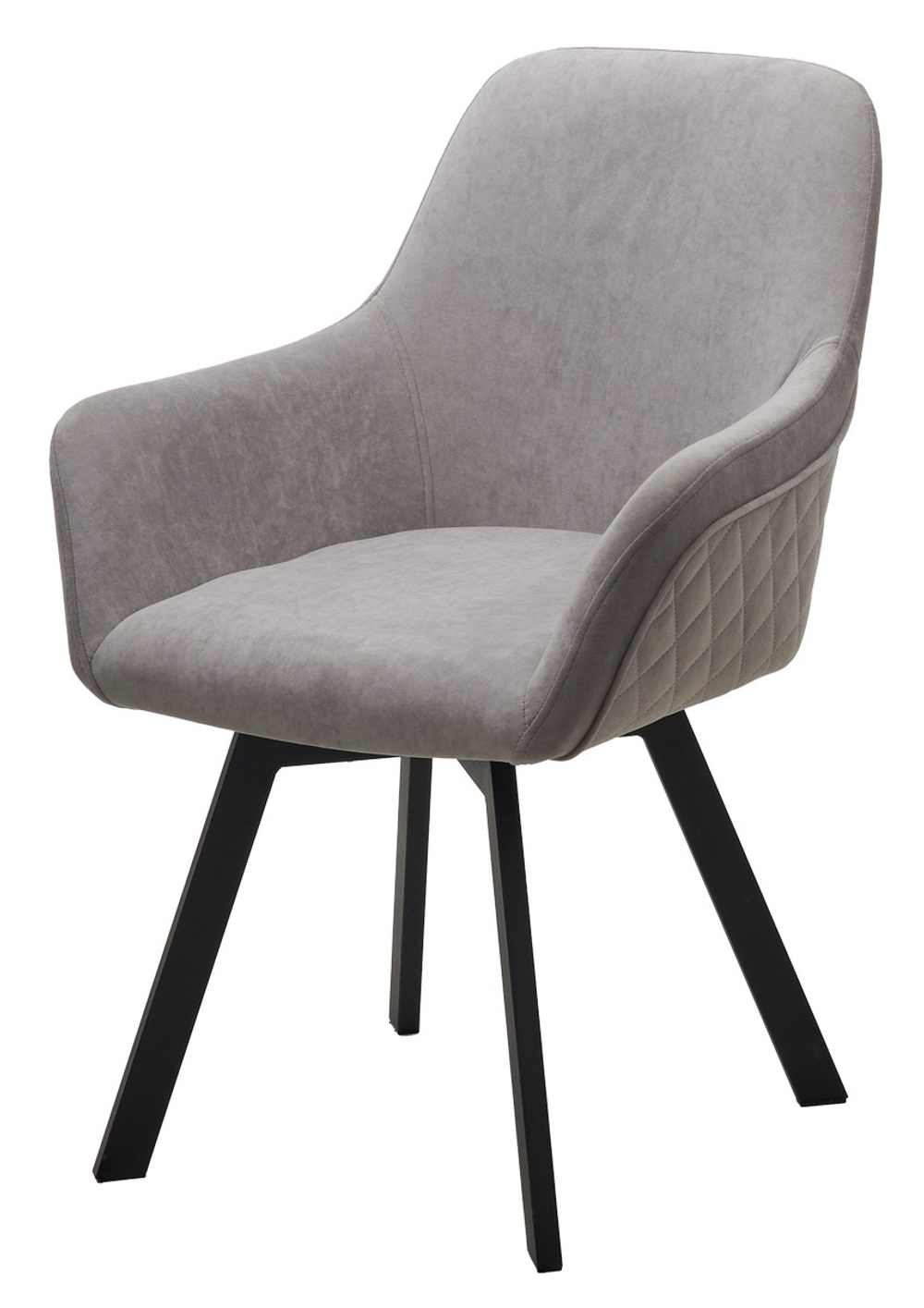 Стул М-City DISAUR Джет (Jet) поворотный на поворотный на 360 градусов, B22 Серый, Велюр, Черный каркас