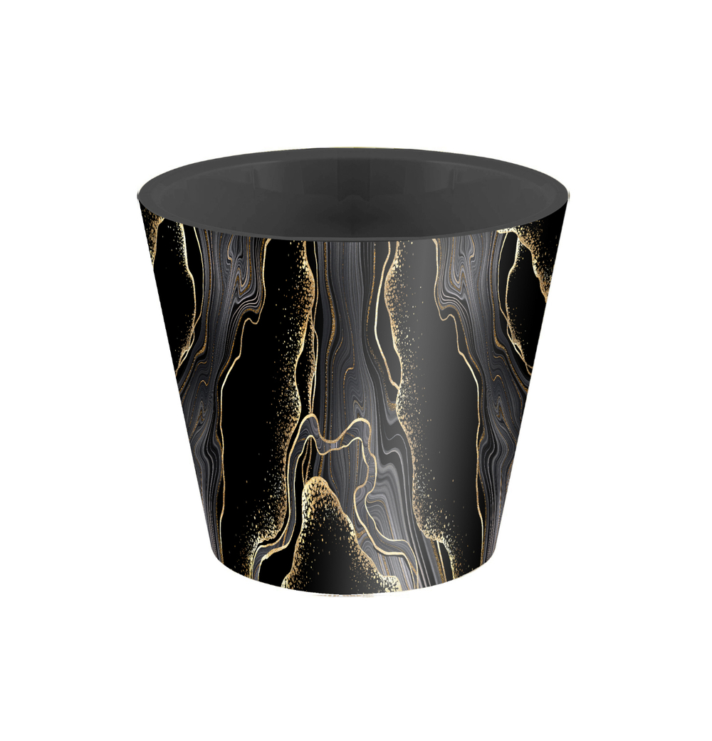 ГОРШОК Д/ЦВЕТОВ ROSEMARY D200MM 4Л ДЕКОР ID03330/0199 ЧЕРНЫЙ МРАМОР
