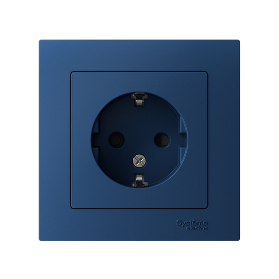 Розетка AtlasDesign 16А с заземл. со шторками в сборе аквамарин SE ATN001144