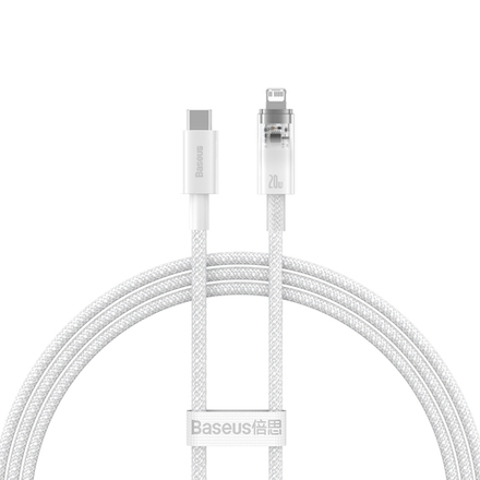 USB-C - Lightning Кабель Baseus Explorer STC Charging+Data 20W 1-2m - White