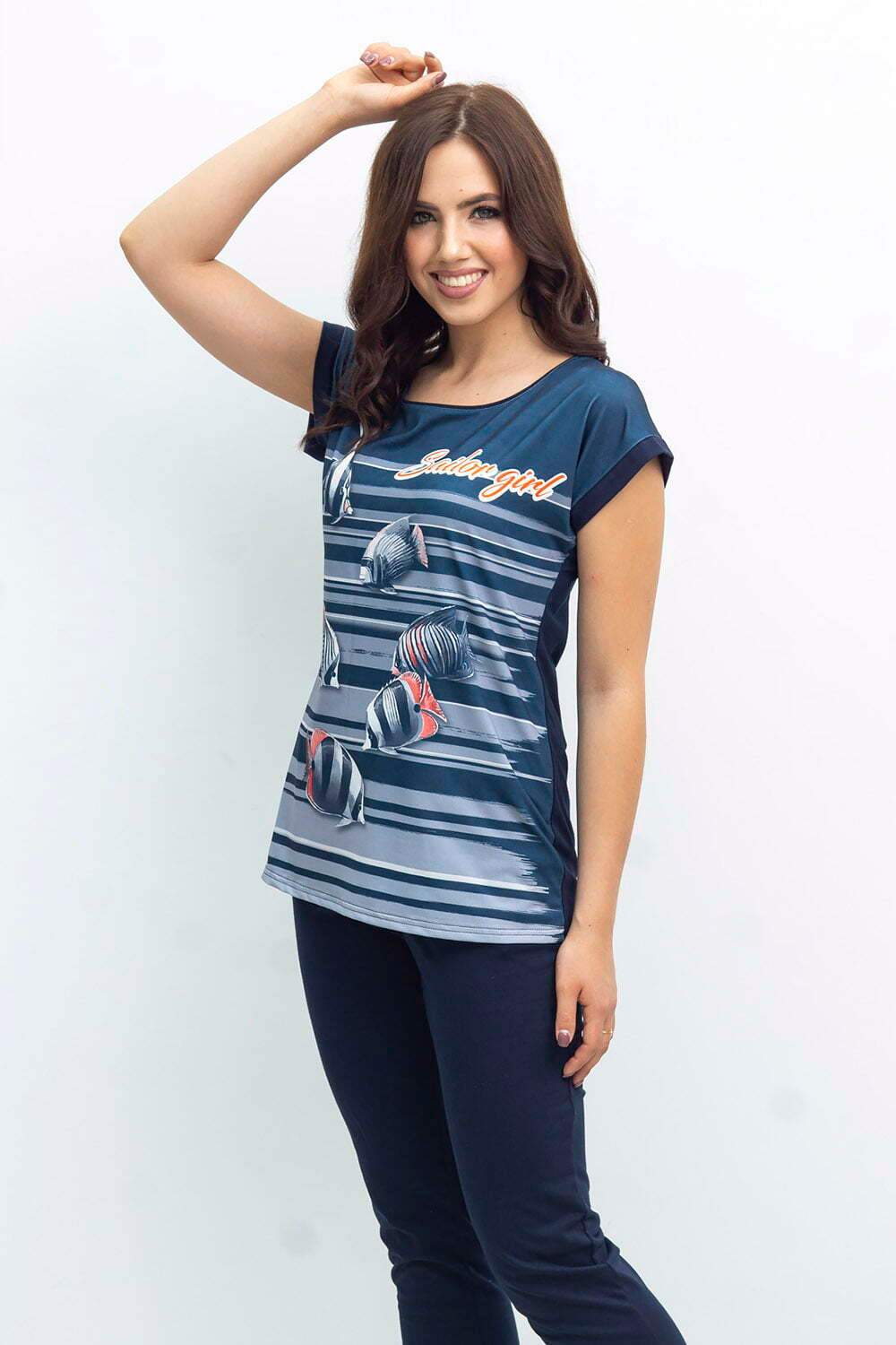 [m]Пижама женская "РЫБКИ" футболка+штаны КЖ 0173