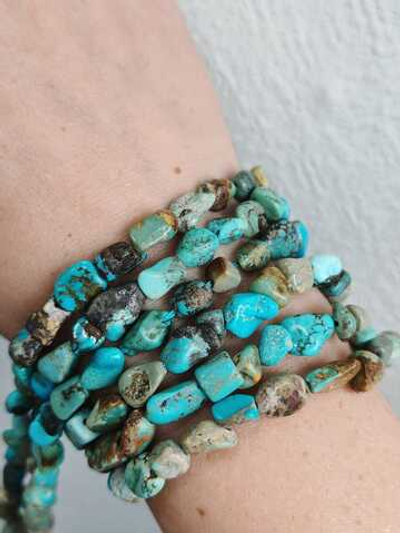 бг58 Бирюза натур. галтовка 5*8мм, нить 20см