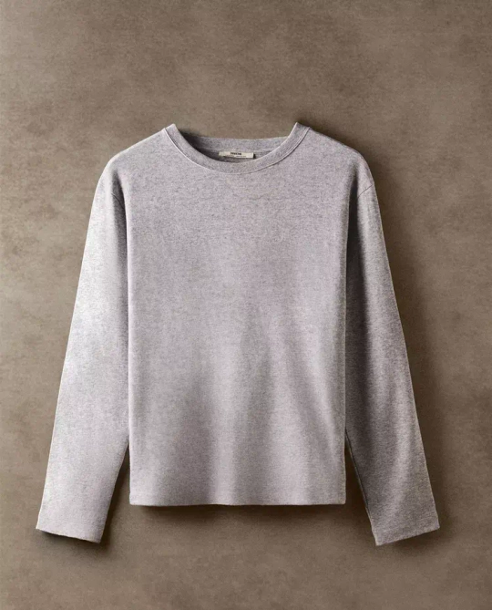 ZARA HOME ХЛОПКОВАЯ ФУТБОЛКА, СЕРЫЙ