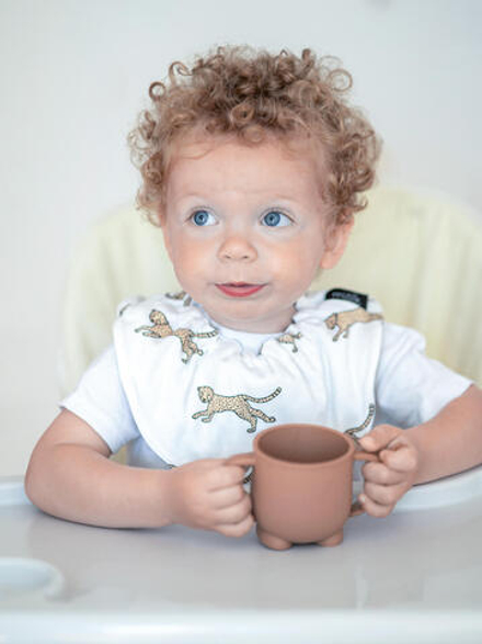 Сет из 2х нагрудников Mjölk Mini Гепарды/Ёжики на экрю