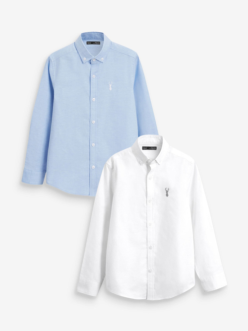 Рубашка для мальчика Next C96-454, 2 шт., Голубой, Белый