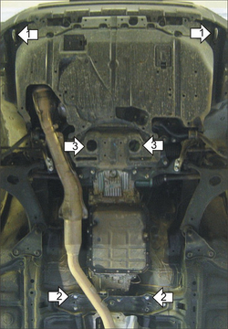 Защита картера Двигателя, КПП. 2 мм, Сталь. для Subaru Forester 2008-2013 MOTODOR.02226