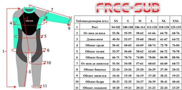Гидрокостюм детский Free-Sub Classic Shorty kid Yamamoto 39 3 мм бирюзовый