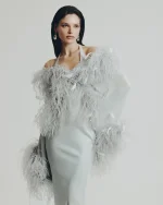 Кардиган серебряное перо, Серый