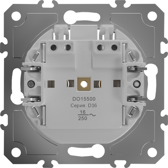 Механизм розетки без заземления 16А 250 В~ быстрозажимные контакты,  серия D16