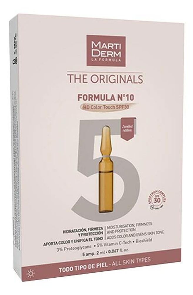 MARTIDERM Ампульная сыворотка для лица The Originals Formula No 10 HD Color Touch SPF30 5x2 мл