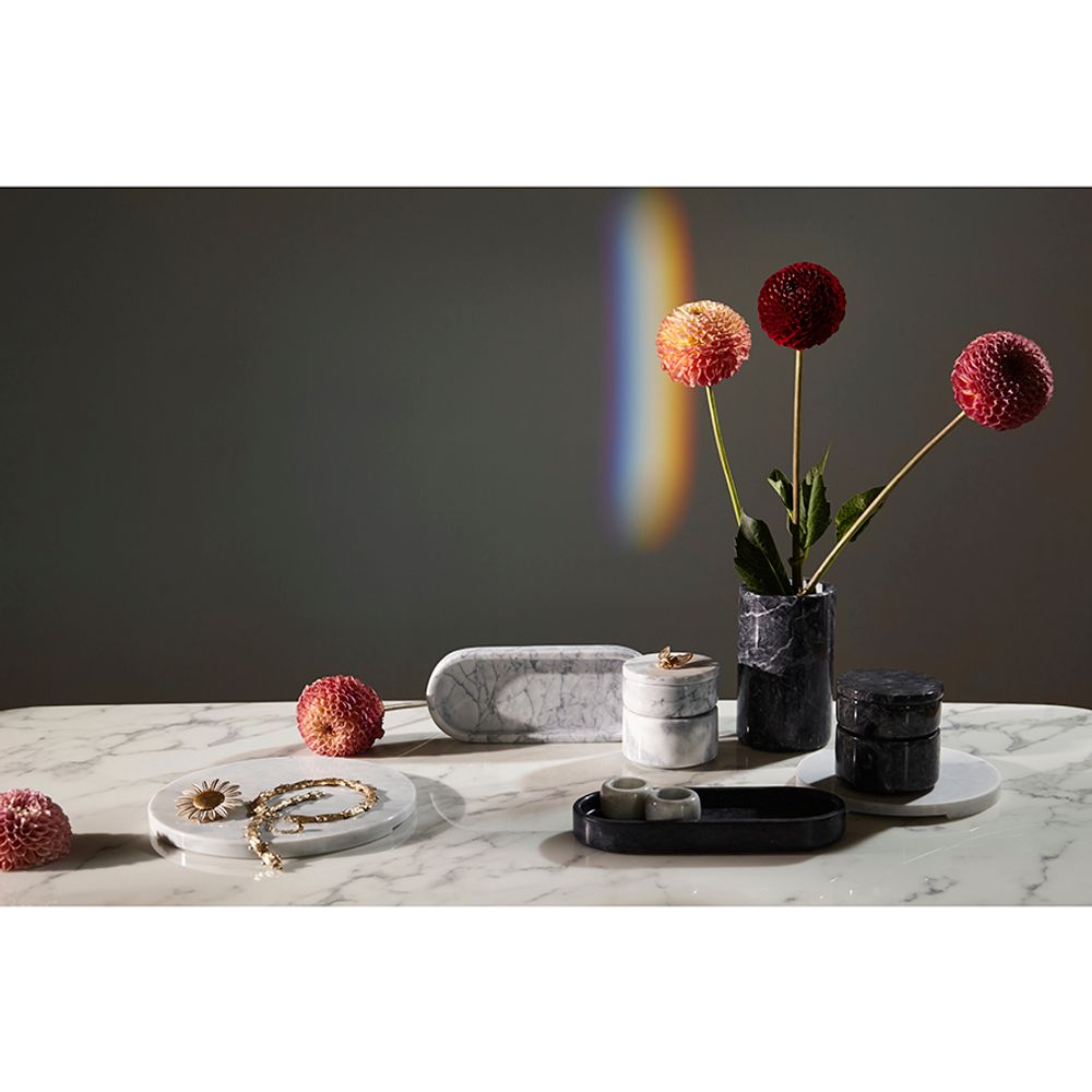 Поднос Marm, 25х10 см, белый мрамор