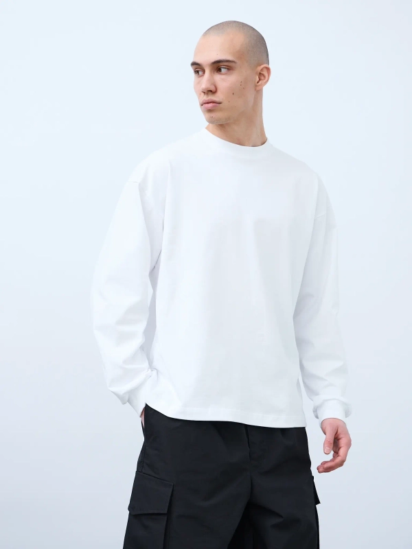 Лонгслив оверсайз (белый) 230 г