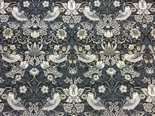 Гобеленовая ткань Земляничные воришки люрекс синий 175 см