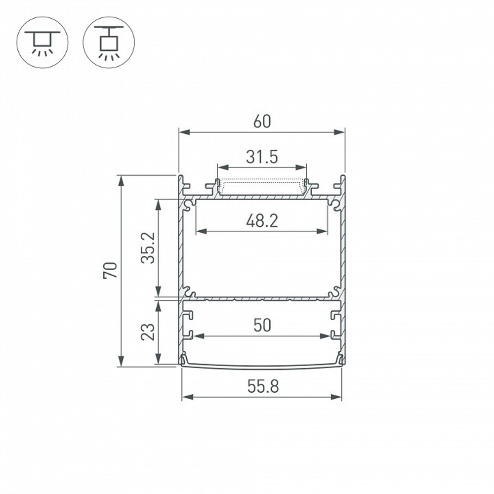 Профиль накладной Arlight SL-LINE 046402