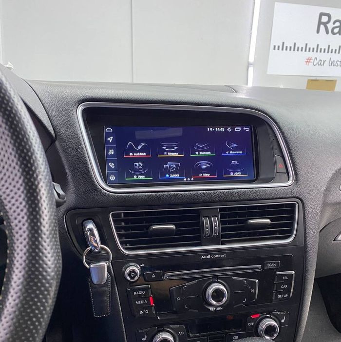 Магнитола для Audi Q5 2008-2016 (8R) (с джойстиком MMI) - RDL-9606MMI монитор 8.8" на Android 14, Быстрая, CarPlay, 4G SIM-слот