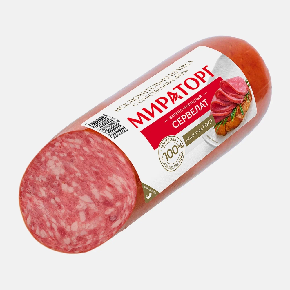 Колбаса Мираторг Сервелат варено-копченая 250г