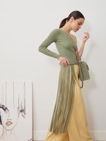 БАЗОВЫЙ РЕМЕНЬ-ТРАНСФОРМЕР С БАХРОМОЙ ЗАМША ФИСТАШКОВЫЙ