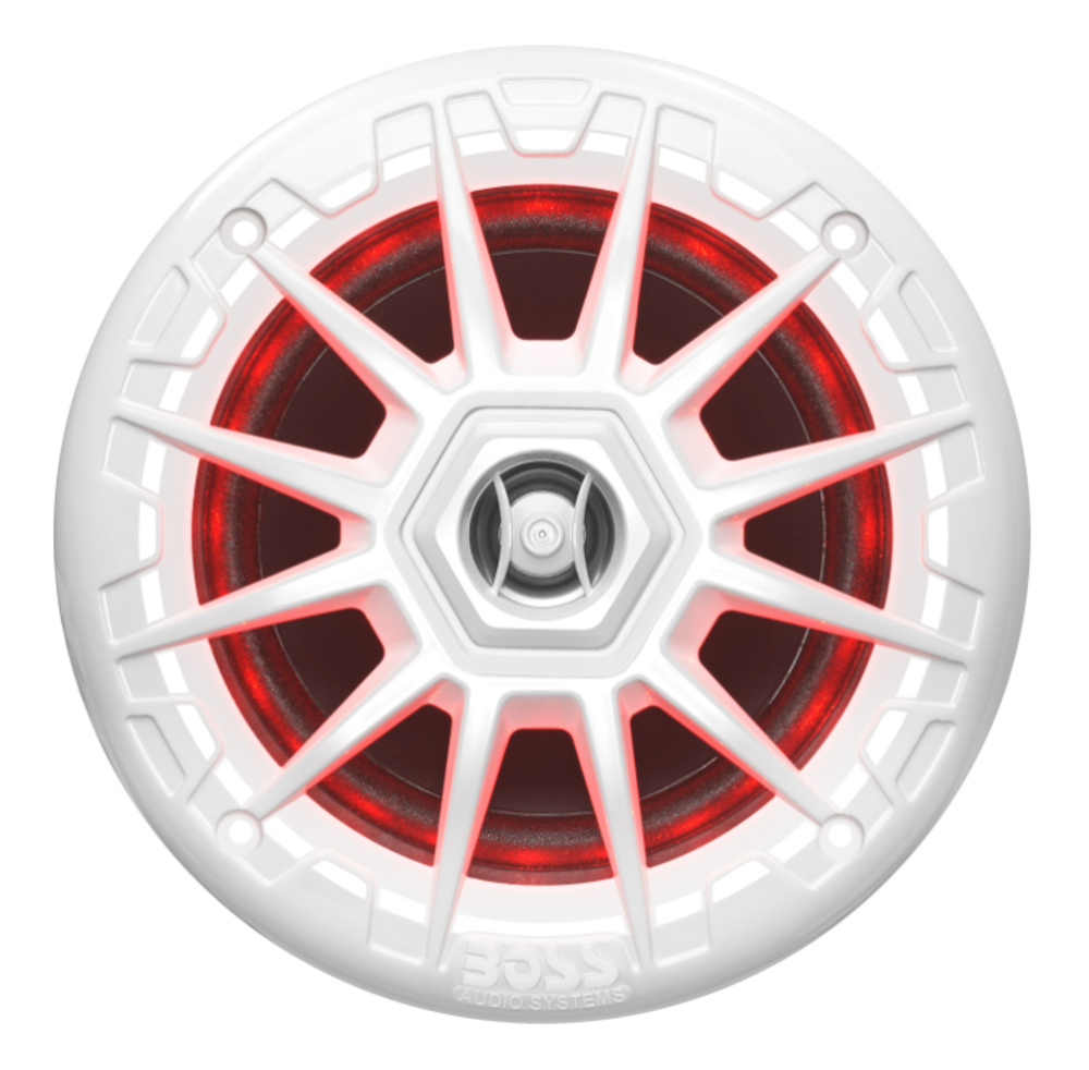 Динамики Boss морские 200W 5,25" с RGB подсветкой (2 шт., белые)