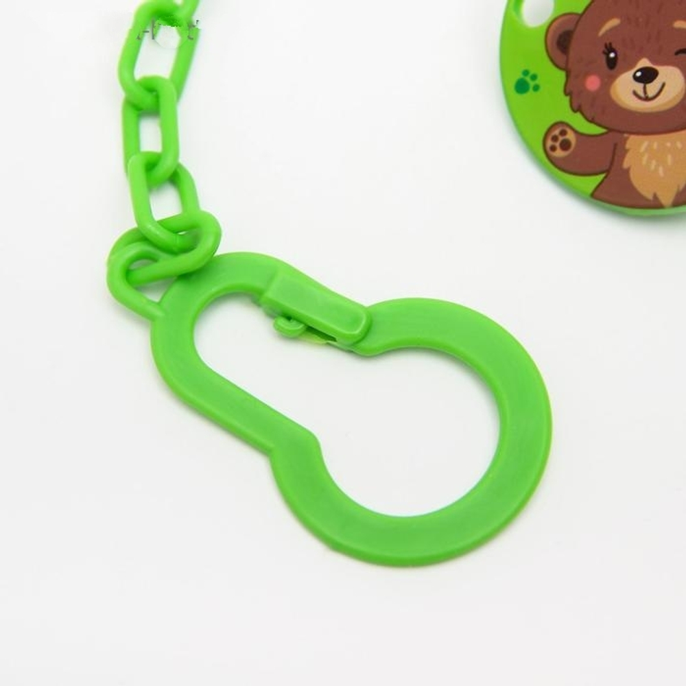 4733698 Держатель для пустышки «Мамы и малыши: мишка», на цепочке, на цепочке