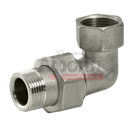 Переходник со сгоном 1'' угловой VRT®(конус) никель